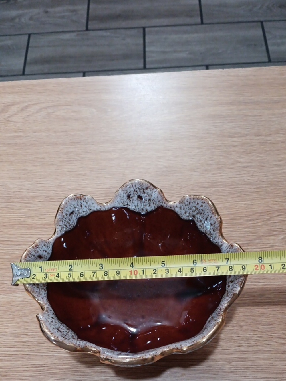 Vintage Gold And Brown Ceramic Bowl - Picture 8 of 10